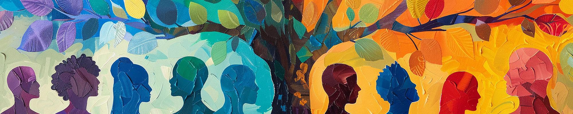 Diversity at the root of the Life Tree, each branch a celebration of colors 